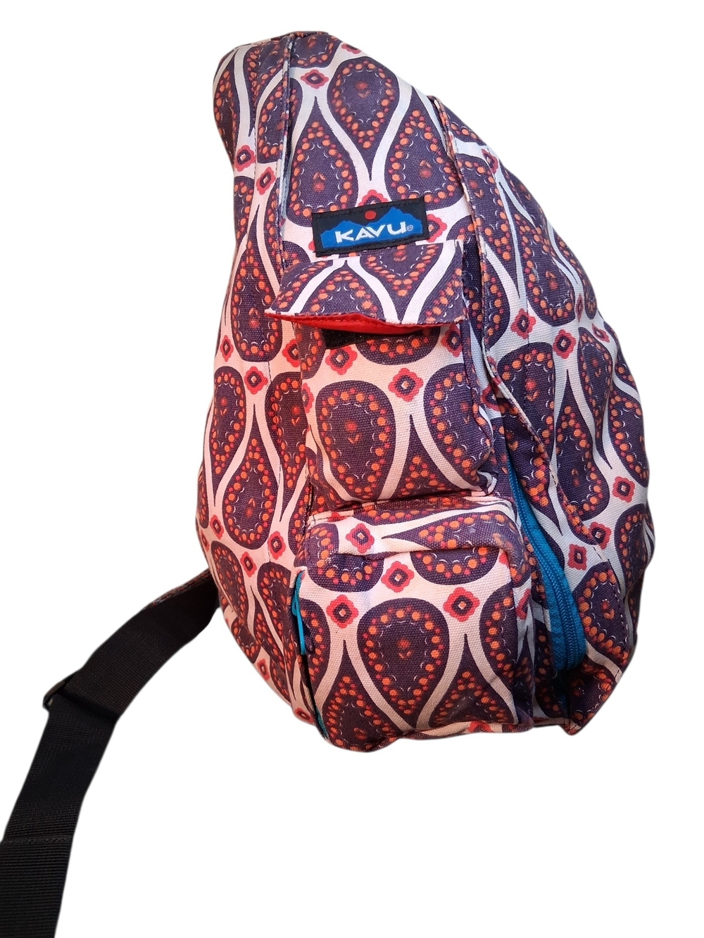 Kavu Printed Sling Bag in Pink and Navy